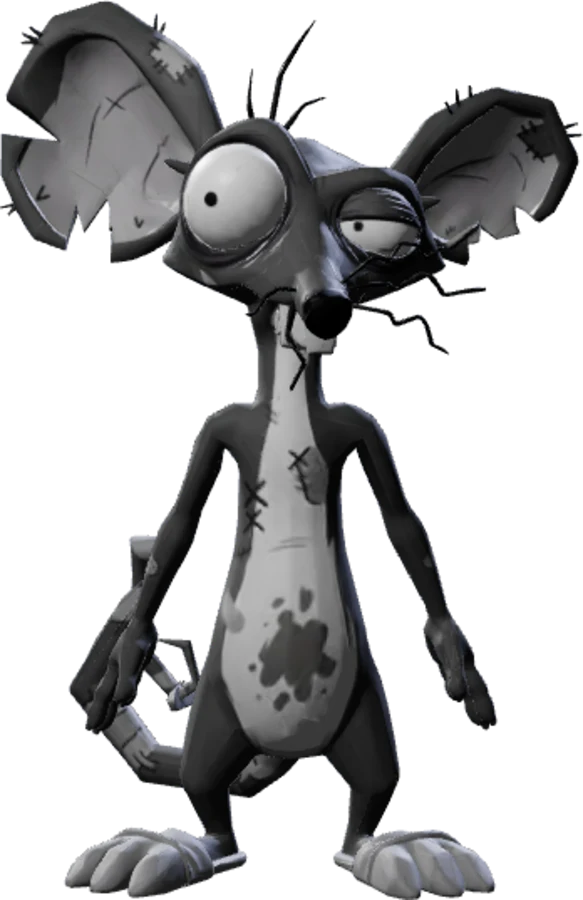 Ratão, a patched-up grey rat
